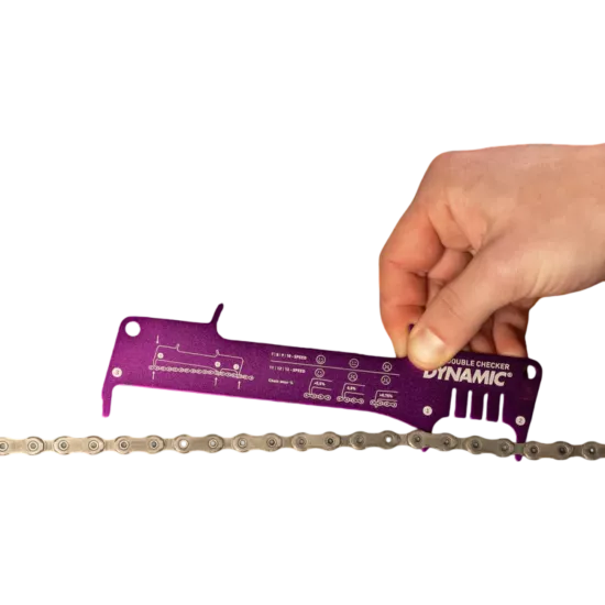 Dynamic Bike Care Double Checker – Contrôleur d'usure chaîne et disque vélo découpé laser | LesEquipiers.cc