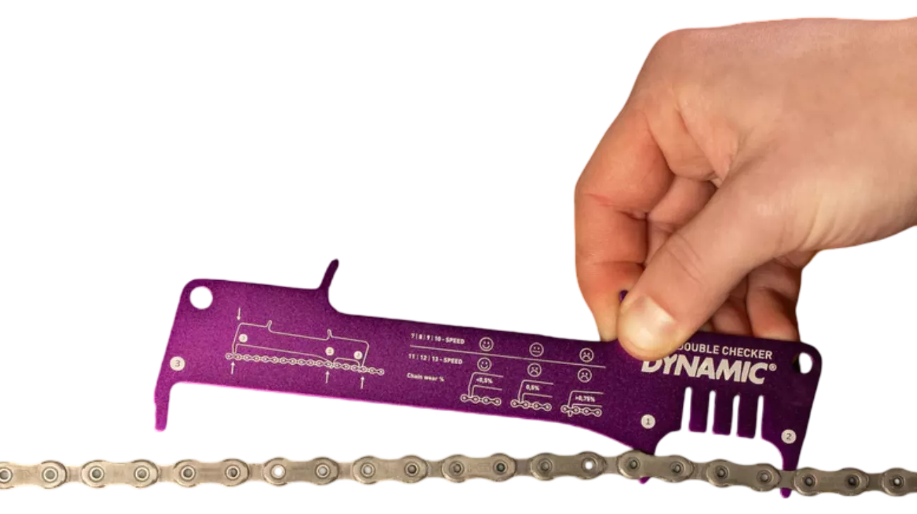 Dynamic Bike Care Double Checker – Contrôleur d'usure chaîne et disque vélo découpé laser | LesEquipiers.cc