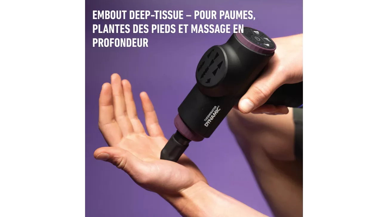 Dynamic Bike Care Therminator® – Pistolet de massage 3 en 1 chaud, froid et percussif pour cyclistes | LesEquipiers.cc