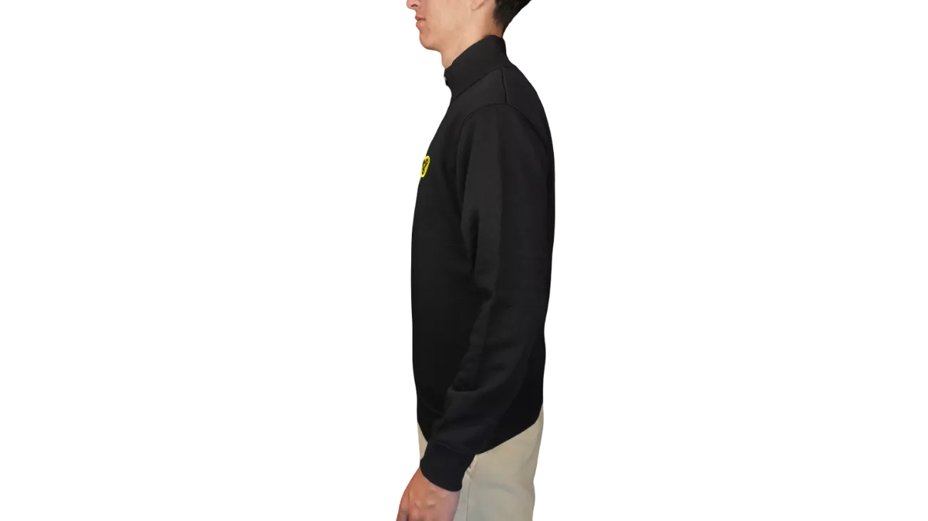 Sweatshirt Trucker 2.0 col zippé noir - LECC | LesEquipiers.cc