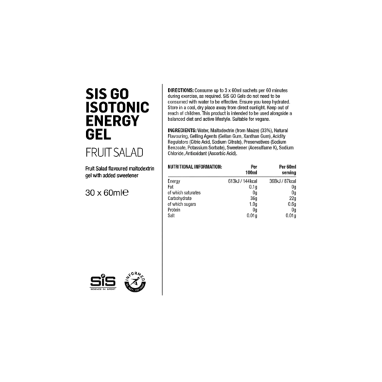 SiS GO Isotonic Energy Gels Salade de Fruits – Gel énergétique cyclisme isotonic