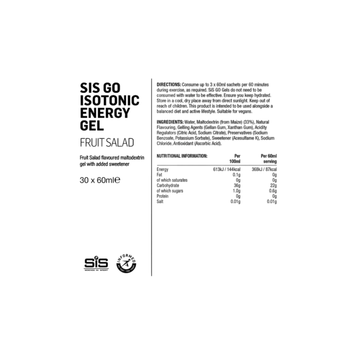 SiS GO Isotonic Energy Gels Salade de Fruits – Gel énergétique cyclisme isotonic