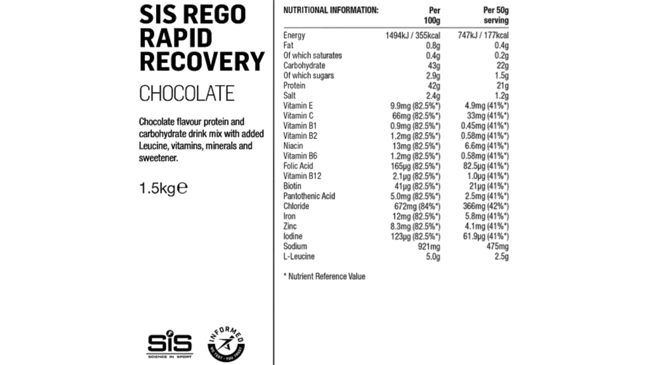 SiS REGO Rapid Recovery – Poudre de récupération post-effort cyclisme