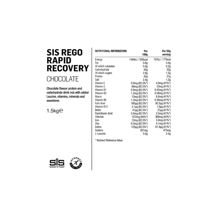 SiS REGO Rapid Recovery – Poudre de récupération post-effort cyclisme