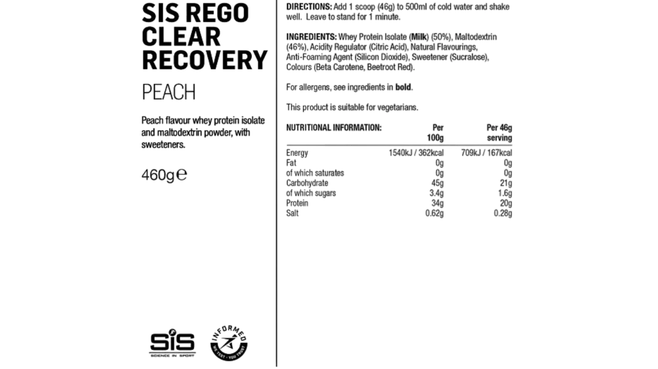SiS REGO Clear Recovery – Boisson récupération légère cyclisme