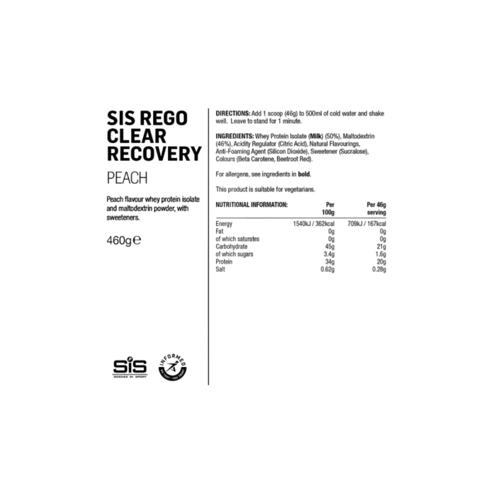 SiS REGO Clear Recovery – Boisson récupération légère cyclisme
