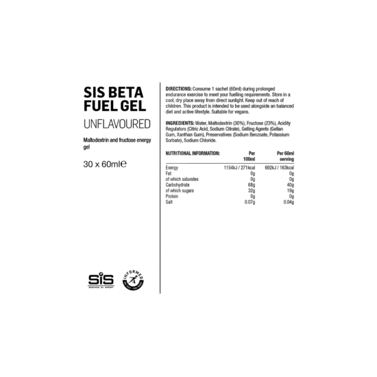 SiS Beta Fuel Gel – Gel énergétique cyclisme avec 40 g de glucides