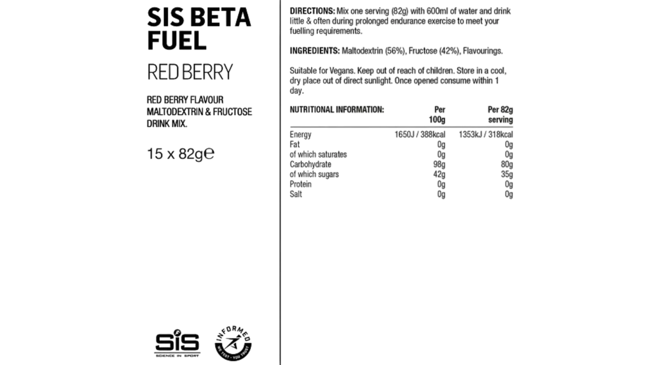 SiS Beta Fuel 80 – Boisson énergétique cyclisme haute dose glucides