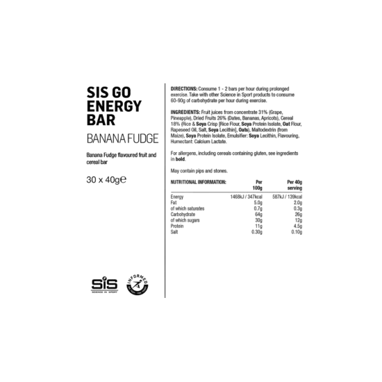 SiS Go Energy Mini Bar – Barre énergétique glucides pour cyclisme