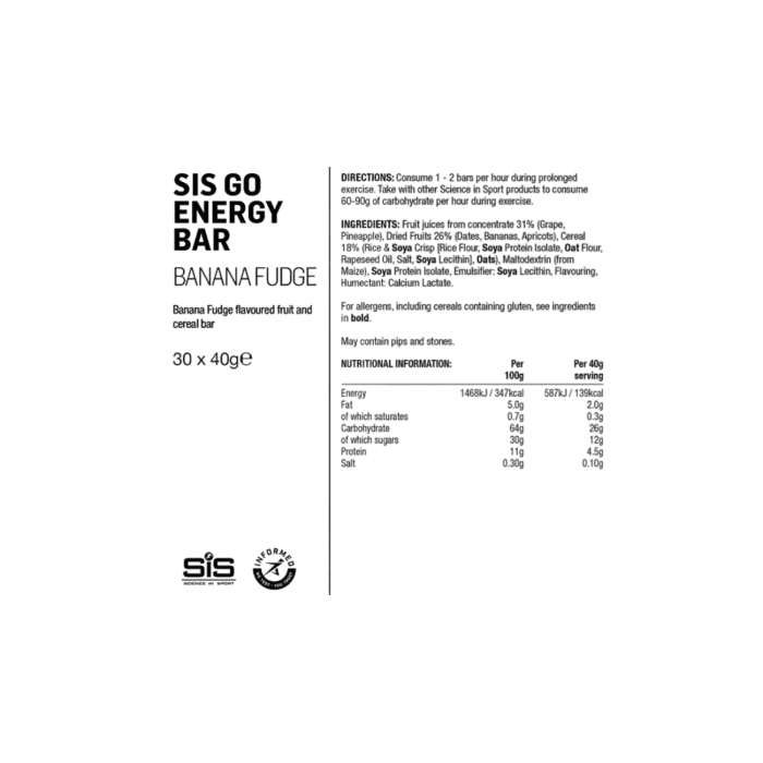 SiS Go Energy Mini Bar – Barre énergétique glucides pour cyclisme