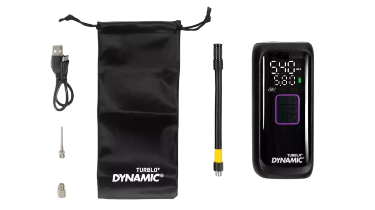 Dynamic Turblo+ – Mini pompe électrique vélo précise et compacte