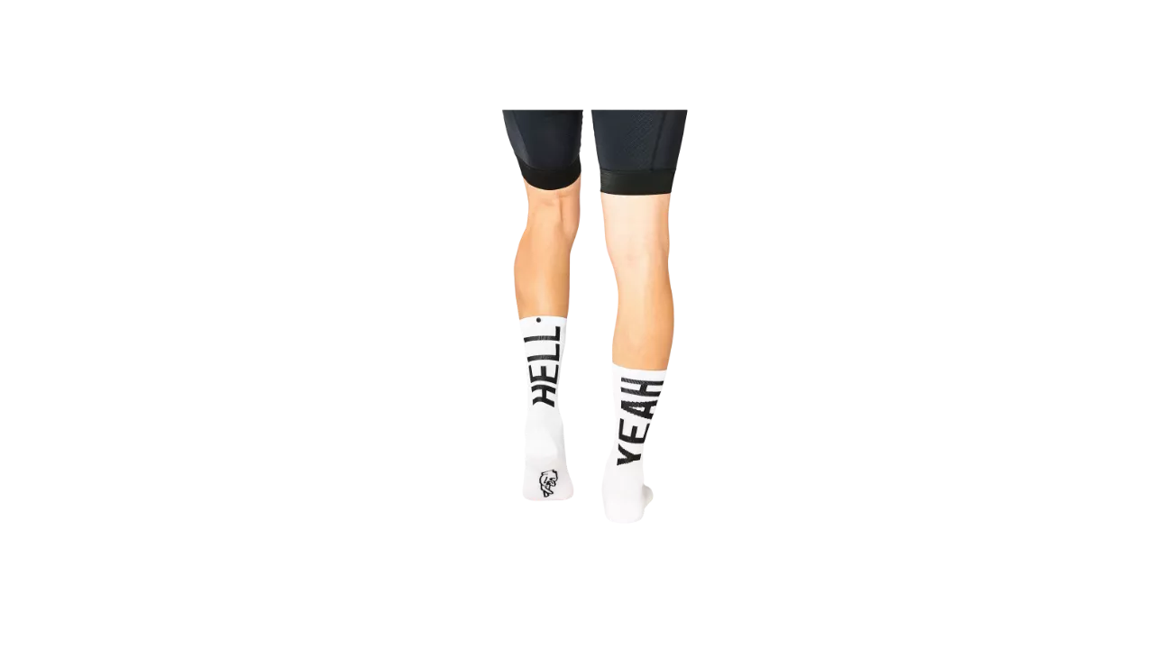 Fingerscrossed #666 Hell Yeah 3.0 White – Chaussettes cyclisme route | LES ÉQUIPIERS